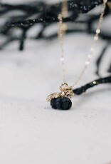 *Dainty Pumpkin Charm Necklace | Gold