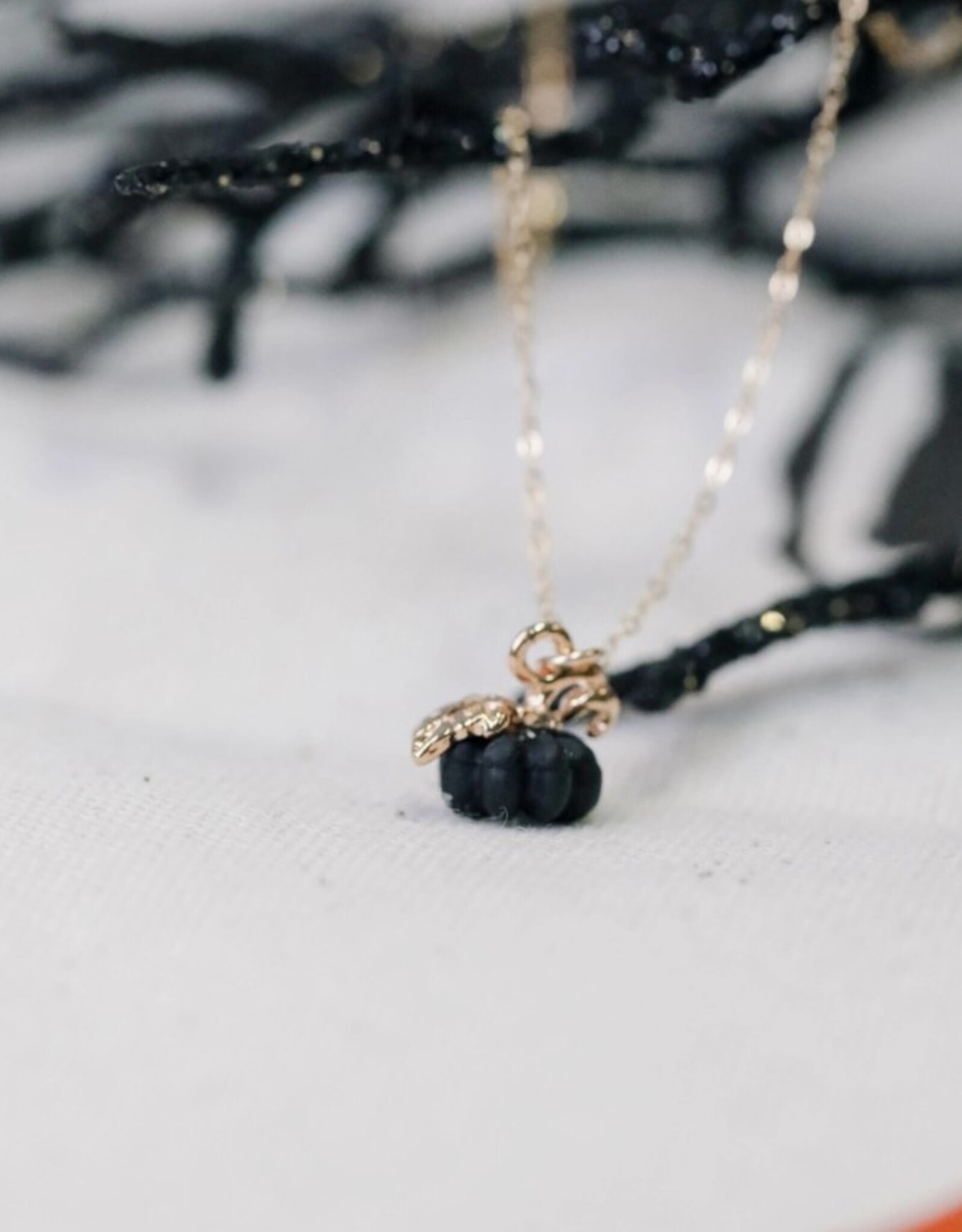 *Dainty Pumpkin Charm Necklace | Gold