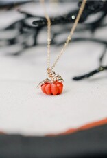 *Dainty Pumpkin Charm Necklace | Gold