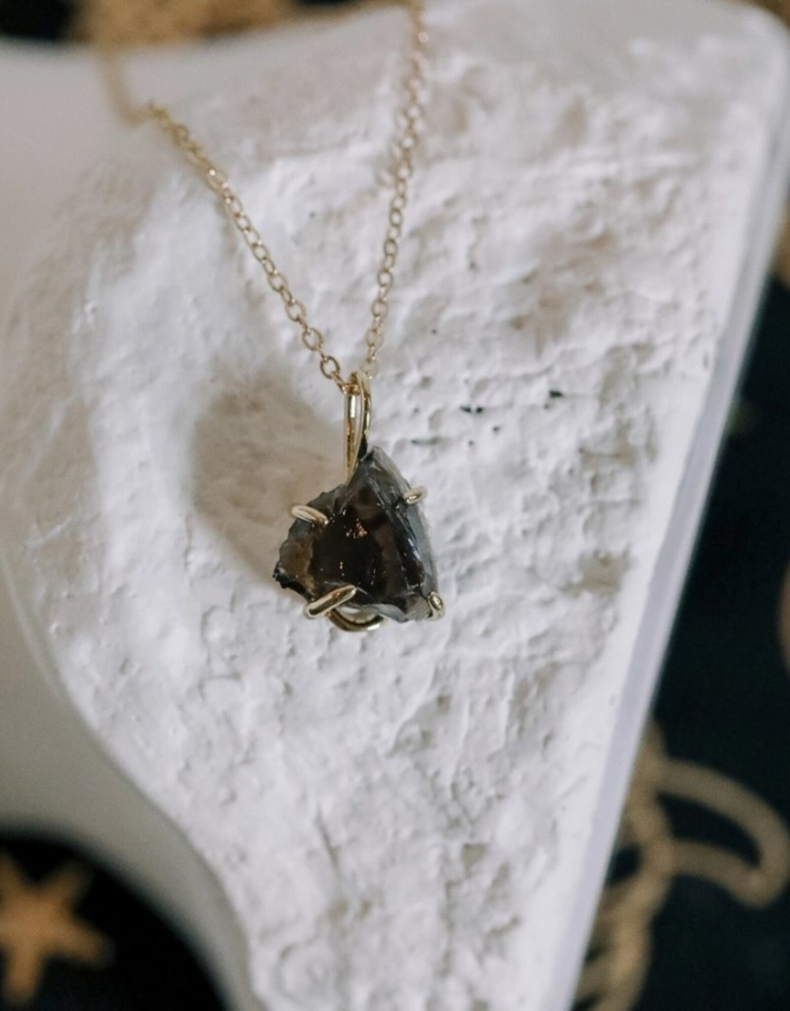 *Dark Muse Crystal Necklace Obsidian
