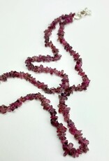Crystal Chip Necklace | Sterling Silver Clasp | 18" | "A" Grade | Pink Tourmaline