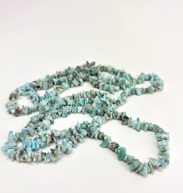 Crystal Chip Necklace | 36" | "A" Grade | Larimar