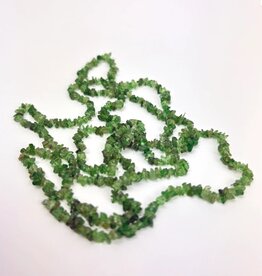 Crystal Chip Necklace | 36" | "A" Grade | Green Garnet