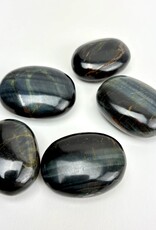 Crystal Polished Palmstone | 30-40mm | "A" Grade | India | Blue Tiger Eye