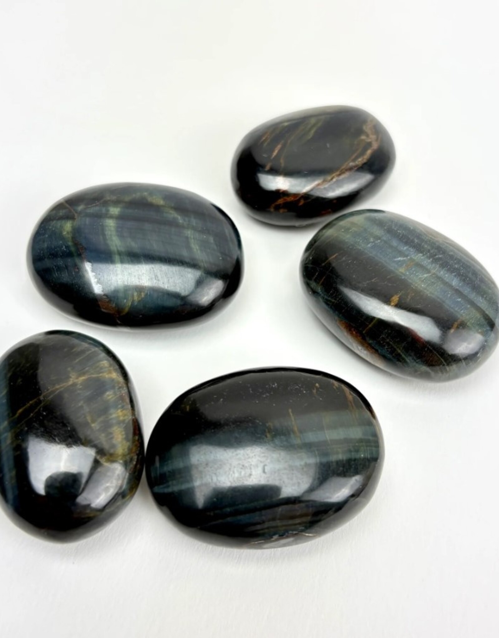 Crystal Polished Palmstone | 30-40mm | "A" Grade | India | Blue Tiger Eye