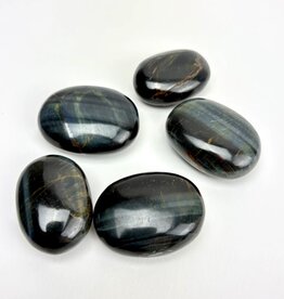Crystal Polished Palmstone | 30-40mm | "A" Grade | India | Blue Tiger Eye
