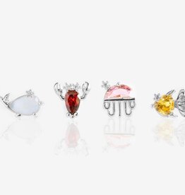 *Deep blue sea stud set - silver