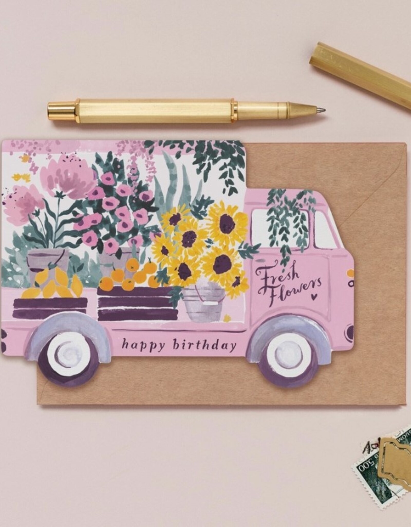 Flower Truck Birthday Card | Female Birthday Card | Floral