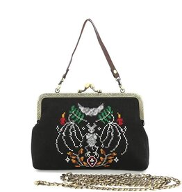 Skull Bat Vintage Kisslock Bag