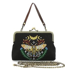 *Skull Head Moth Vintage Kisslock Bag