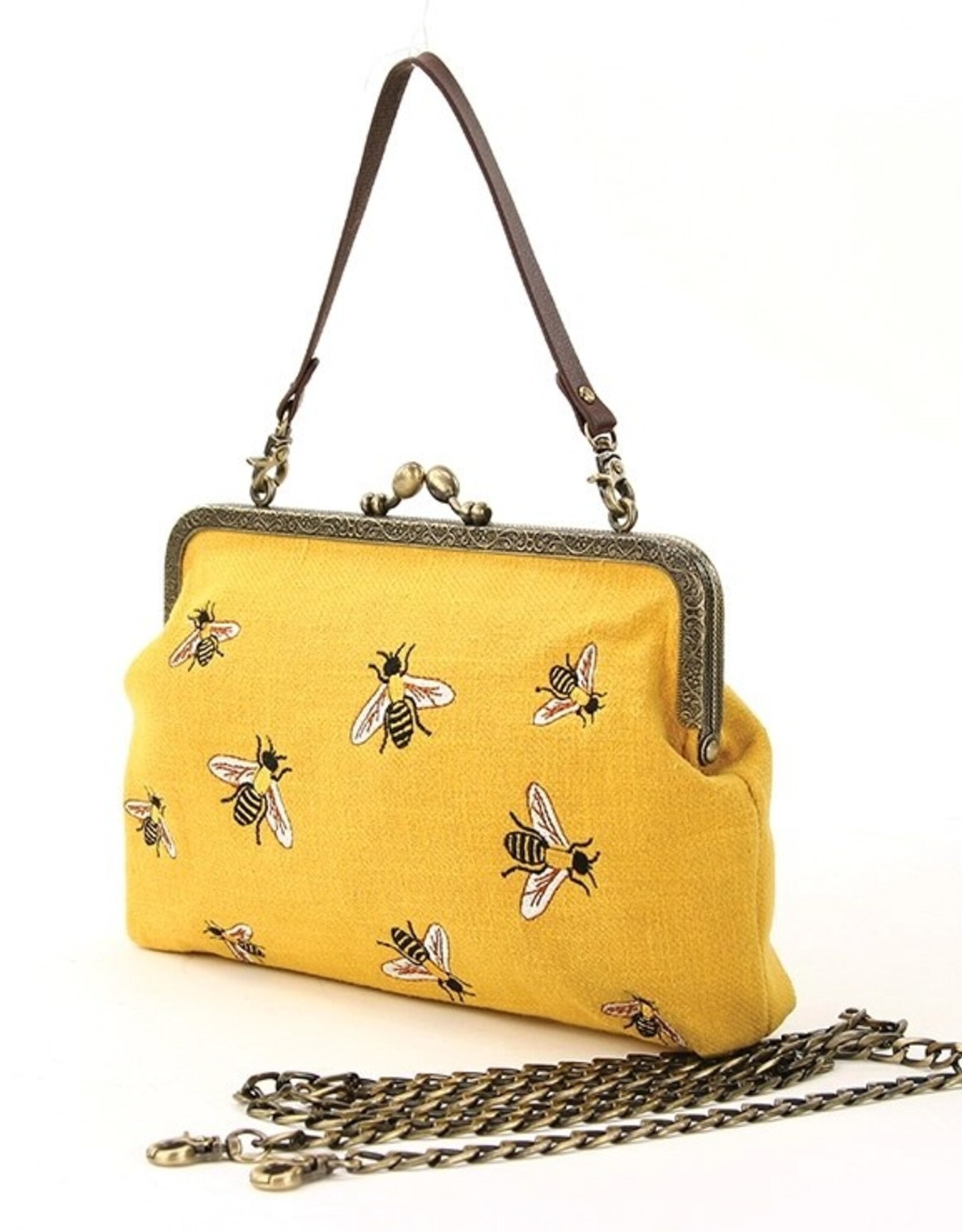 -Bees Kisslock Bag | Yellow