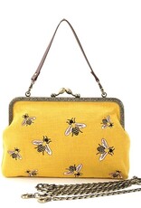 -Bees Kisslock Bag | Yellow -Bees Kisslock Bag | Yellow