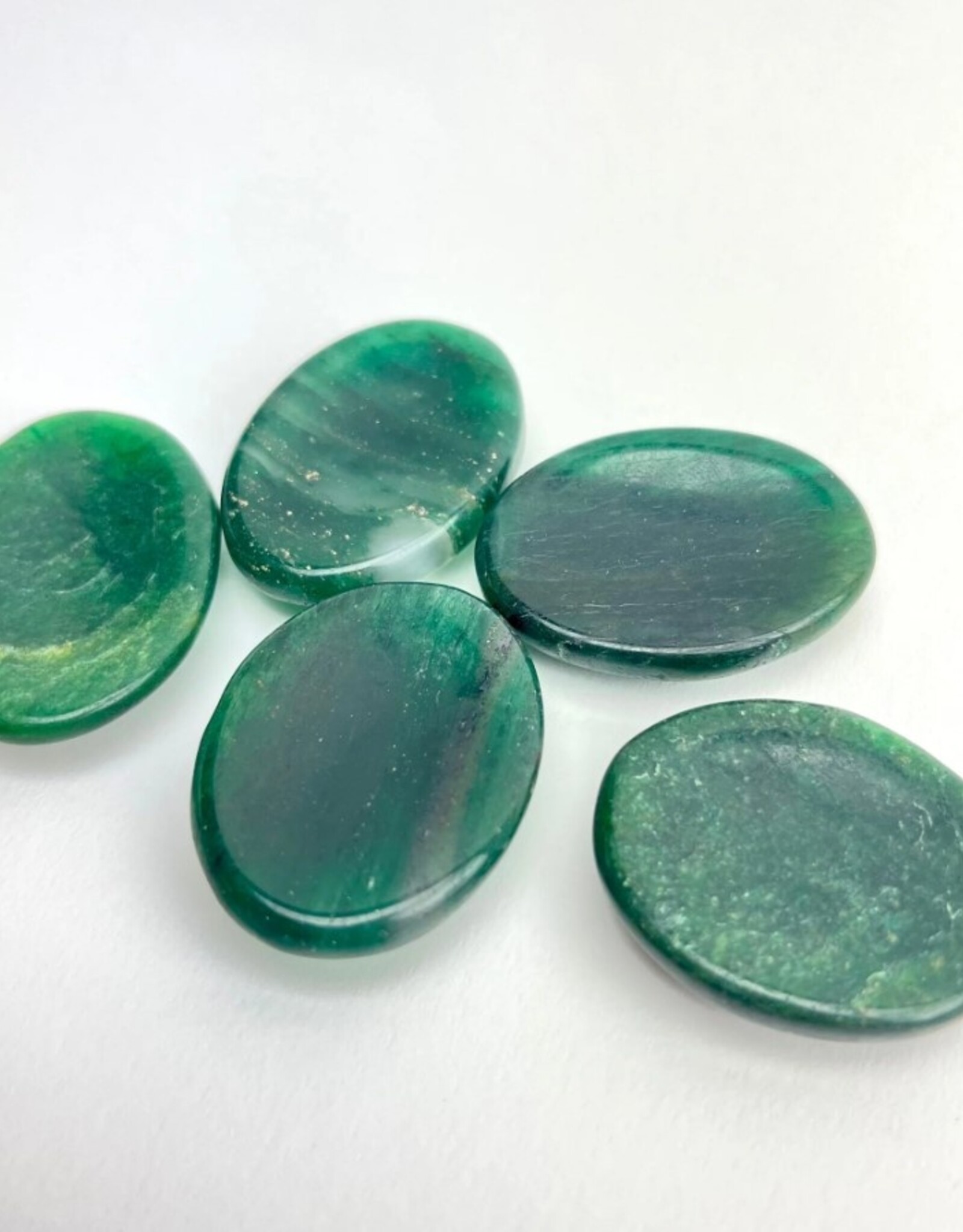 Crystal "Worry Stone" Palmstones | "A" Grade | India | Green Aventurine