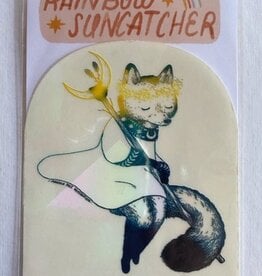 -Lunar Fox Rainbow Suncatcher Sticker