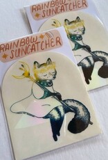 -Lunar Fox Rainbow Suncatcher Sticker