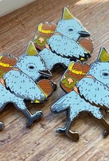 Raven Hard Enamel Lapel Pin in Black/Gray