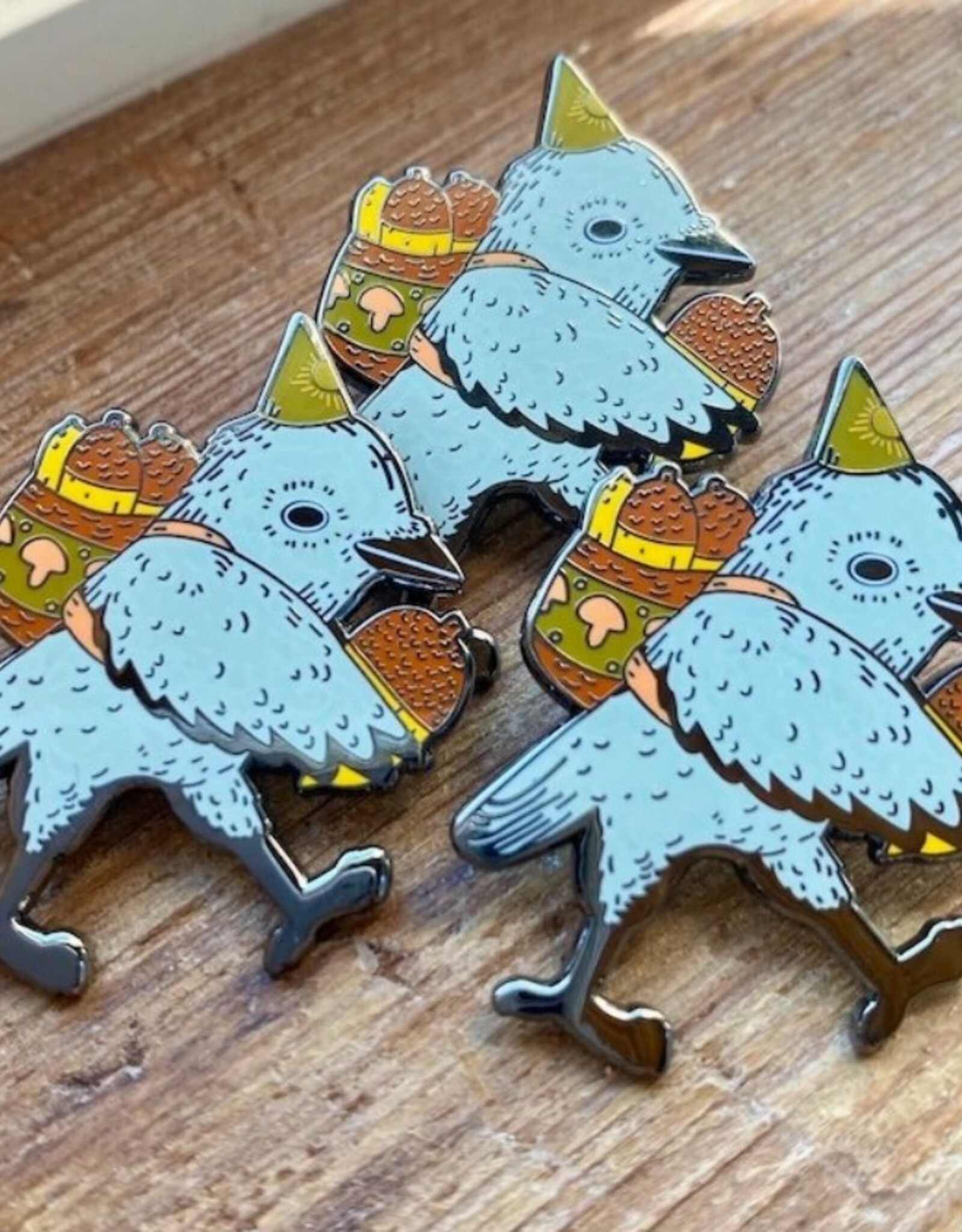 Raven Hard Enamel Lapel Pin in Black/Gray
