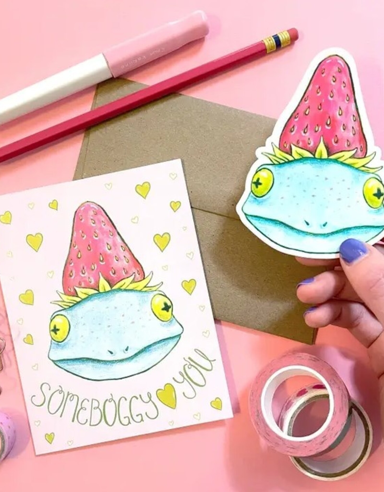 -Strawberry Frog Vinyl Sticker