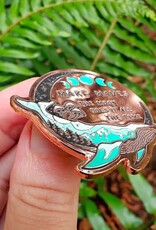 Make Waves - Enamel Pin - Rose Gold Witchy Whale Pnw Moon