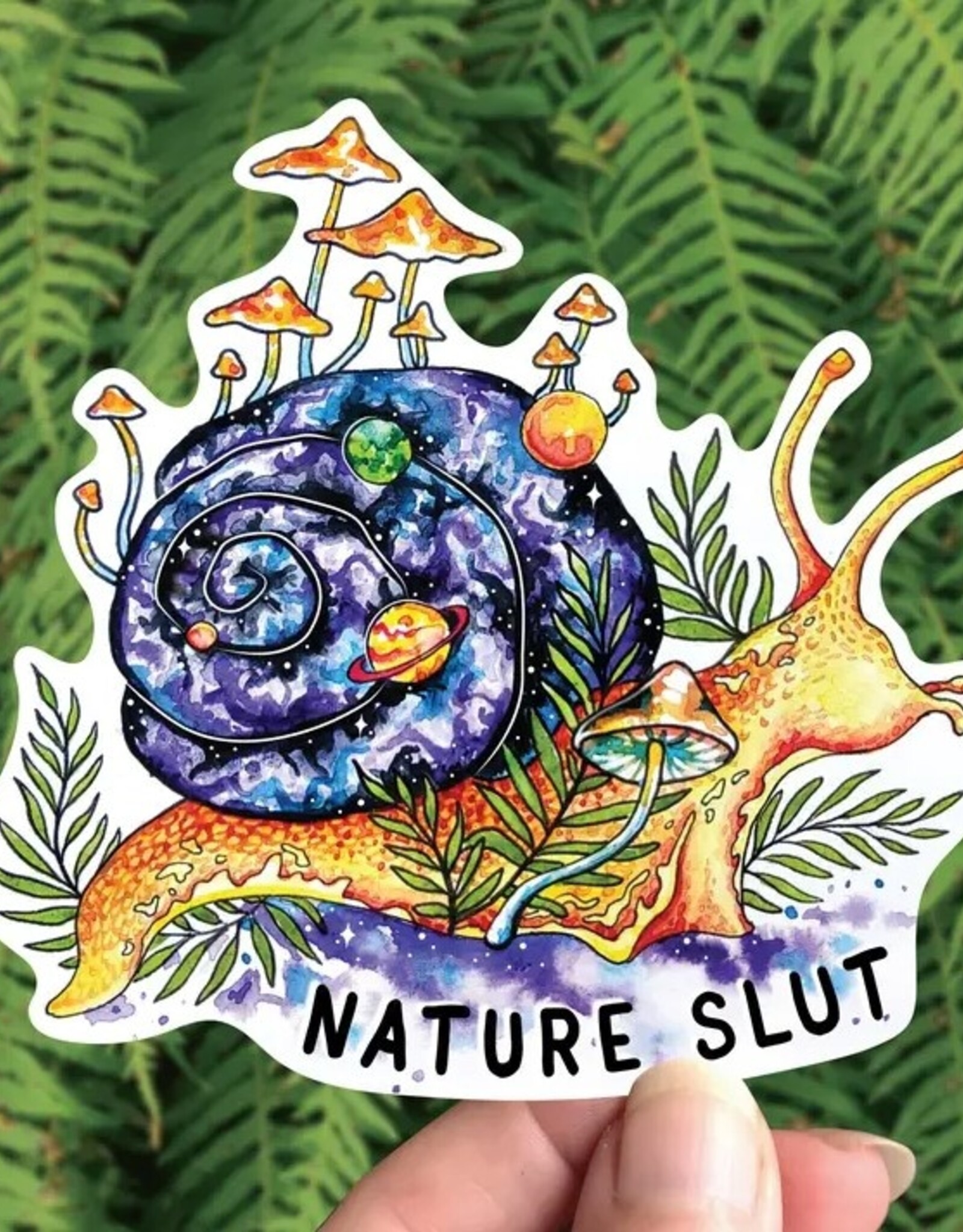 -Nature Slut - Vinyl Sticker - Galaxy Snail Pnw Mushroom
