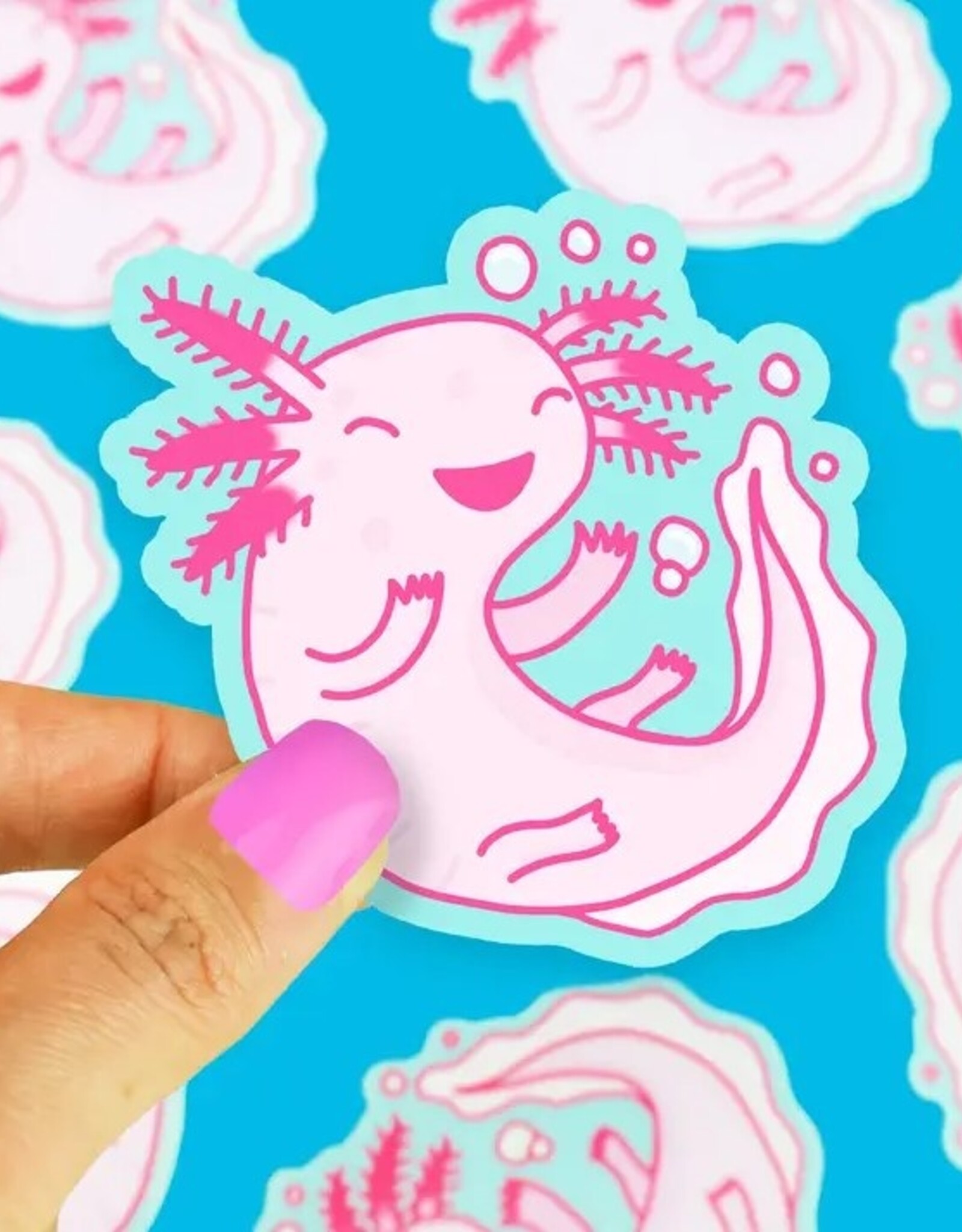 Axolotl Pink Amphibian Cute Animal Vinyl Sticker