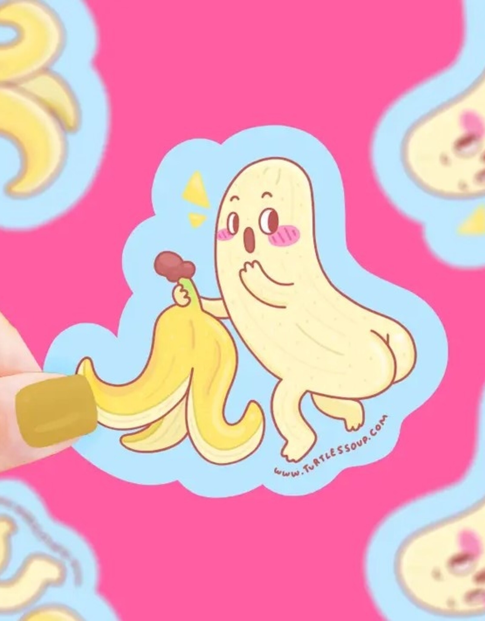Naked Banana Butt Funny Vinyl Sticker