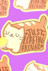 Just Loafing Around Cat Pun Funny Laptop Vinyl Sticker