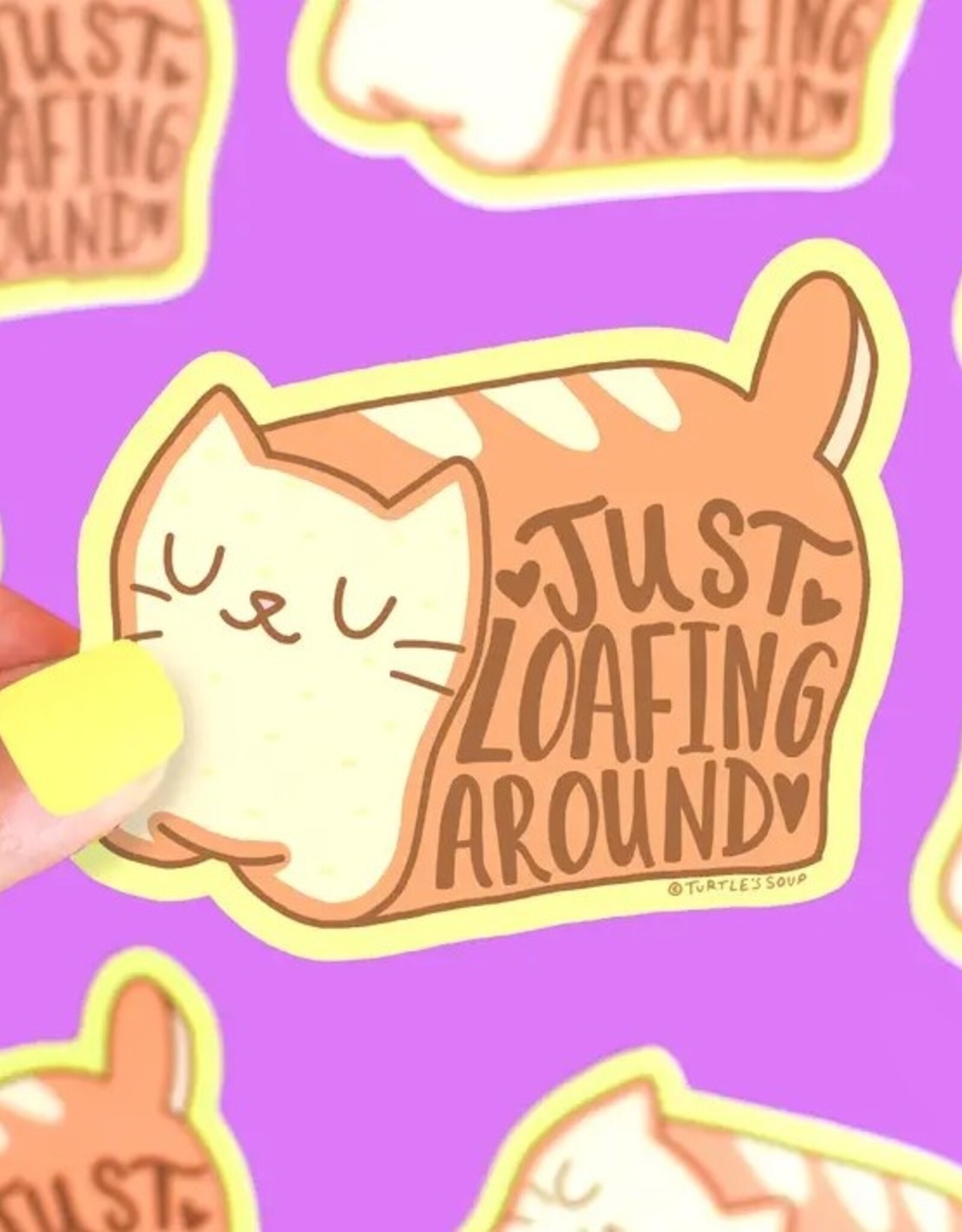 Just Loafing Around Cat Pun Funny Laptop Vinyl Sticker