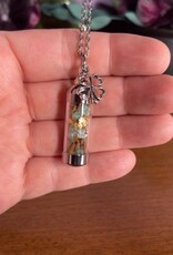 Abundance Spell Jar Amulet Necklace, Witchy Crystal Jewelry