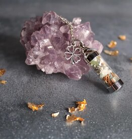 Abundance Spell Jar Amulet Necklace, Witchy Crystal Jewelry