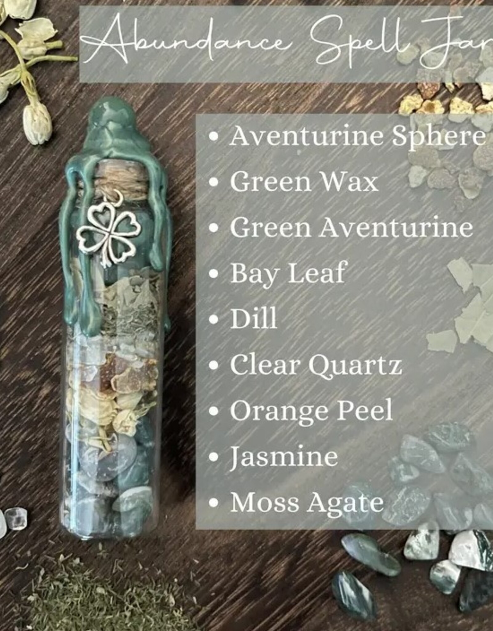 Abundance Spell Jar, Intention Jar, Witch's Spell Bottle