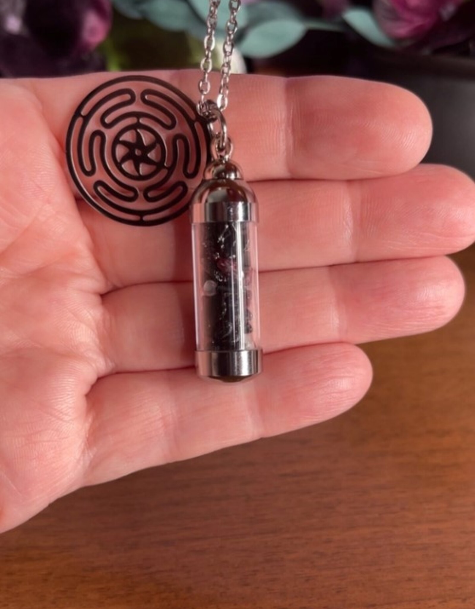 Hecate Spell Jar Amulet Necklace, Witchy Crystal Jewelry