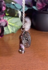 Hecate Spell Jar Amulet Necklace, Witchy Crystal Jewelry