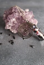 Hecate Spell Jar Amulet Necklace, Witchy Crystal Jewelry