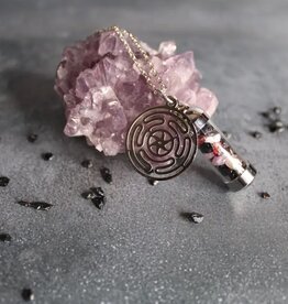 Hecate Spell Jar Amulet Necklace, Witchy Crystal Jewelry