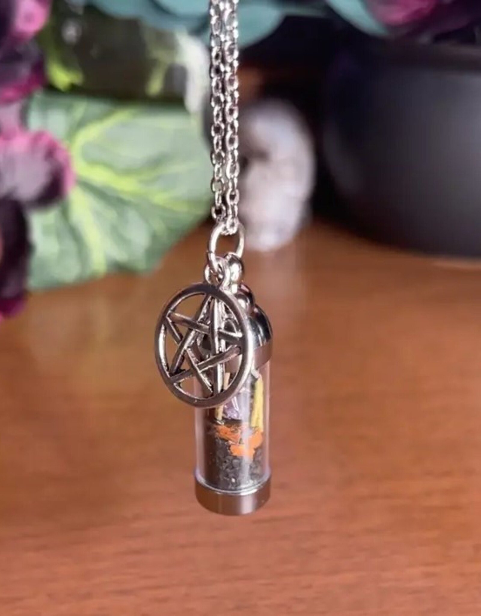 Protection Spell Jar Amulet Necklace,Witchy Crystal Jewelry