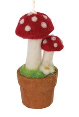 *Ornament: Twin Fairy Mushroom - Red