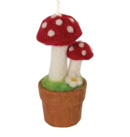 *Ornament: Twin Fairy Mushroom - Red