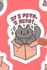 If I Fits I Sits Funny Cat Meme Vinyl Sticker