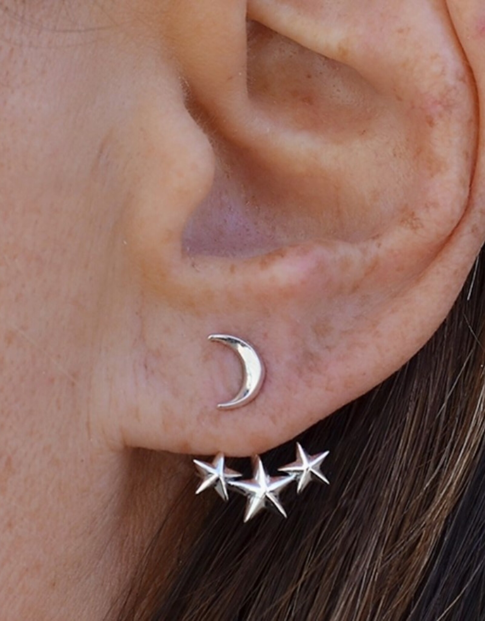 *Moon & Star Ear Jackets | Silver