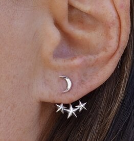 *Moon & Star Ear Jackets | Silver
