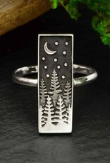 *Layered Trees Rectangle Ring | Silver | 7