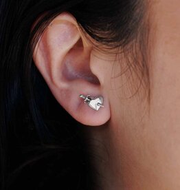 *Sword & Heart Post Earrings | Silver