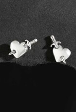*Sword & Heart Post Earrings | Silver