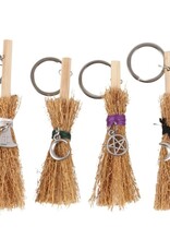 -Lucky Broomstick Keyrings Halloween Decor |