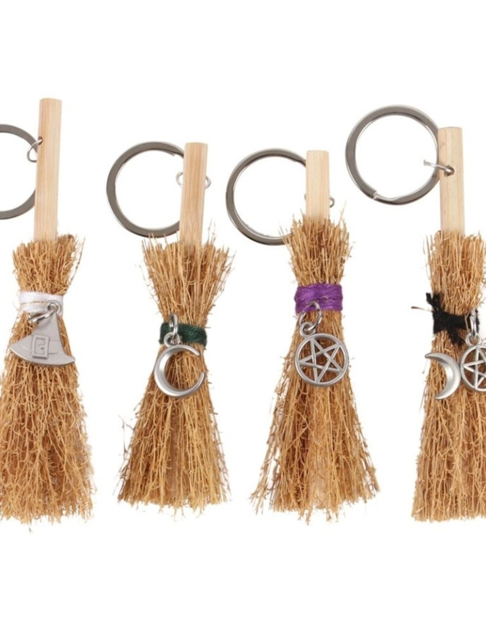 -Lucky Broomstick Keyrings Halloween Decor |