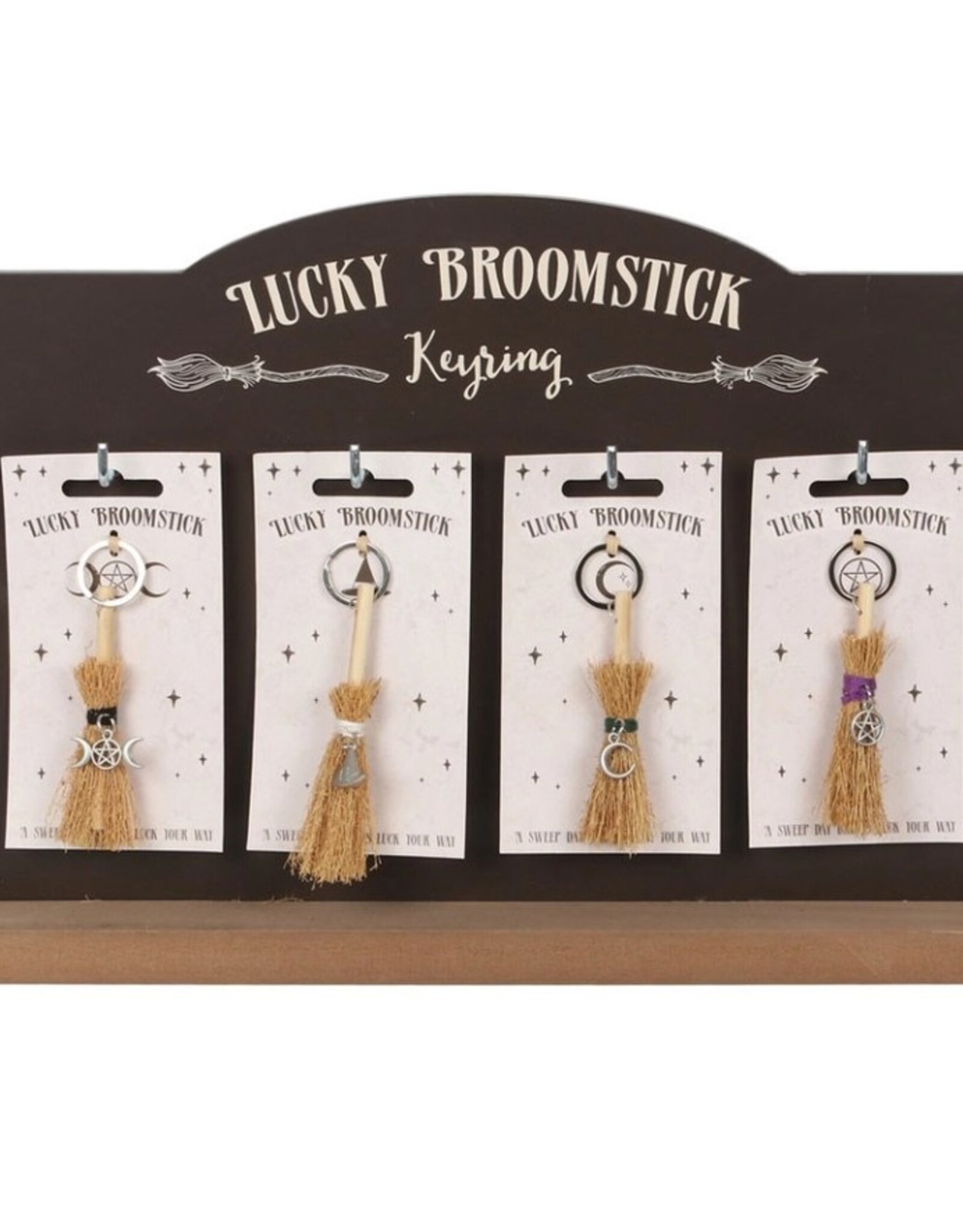 -Lucky Broomstick Keyrings Halloween Decor |