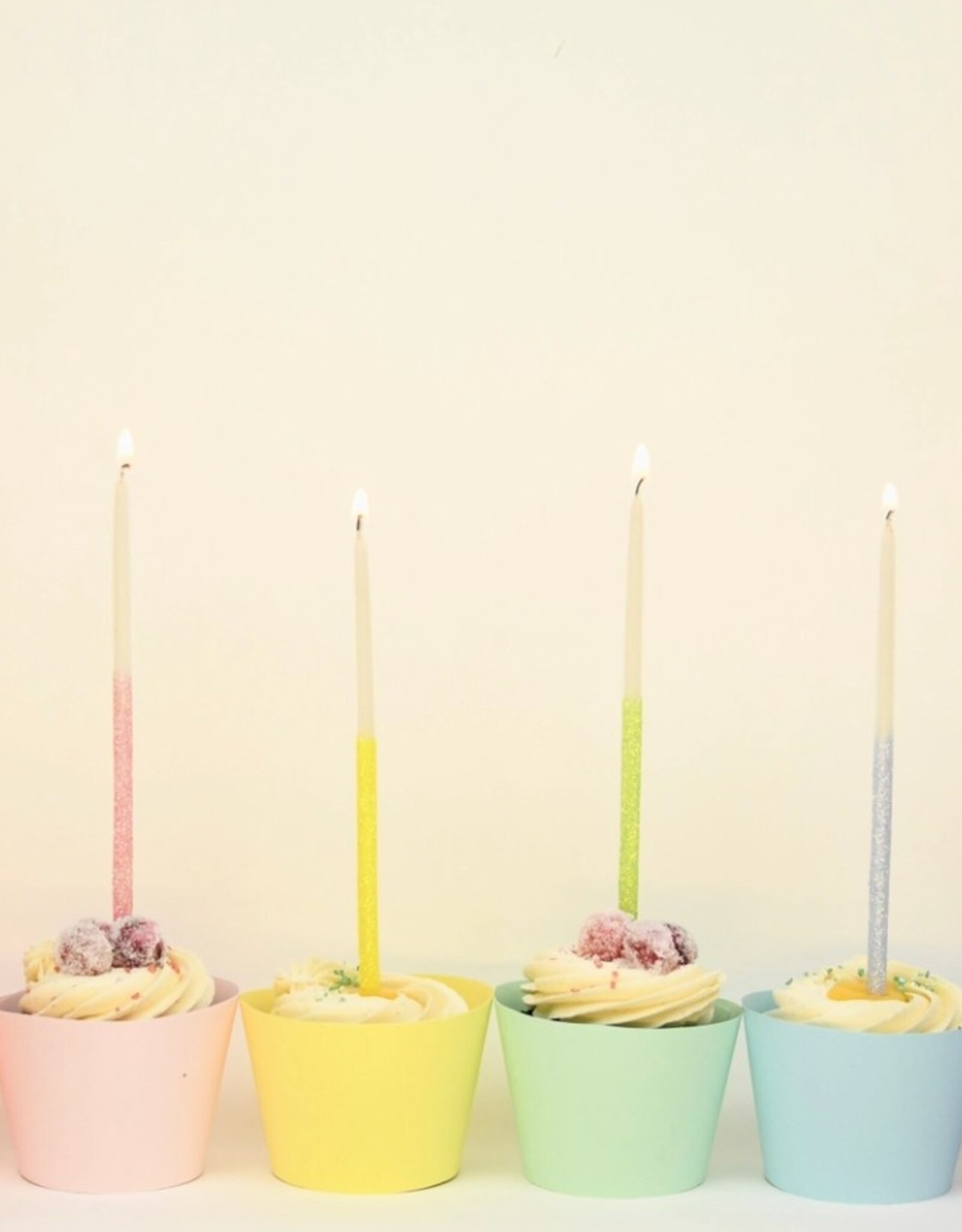 Glitter Wish 6" Beeswax Candles - Multi-Color
