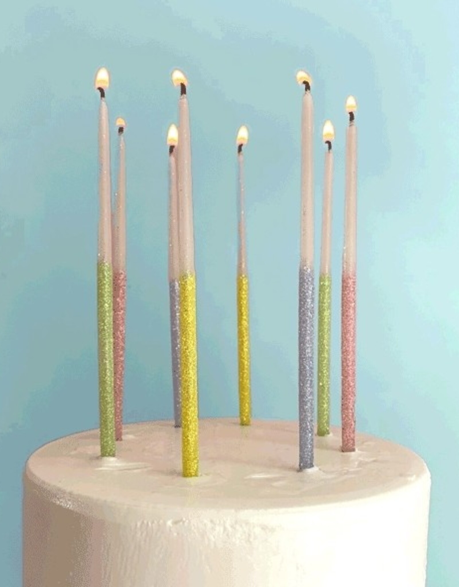 Glitter Wish 6" Beeswax Candles - Multi-Color