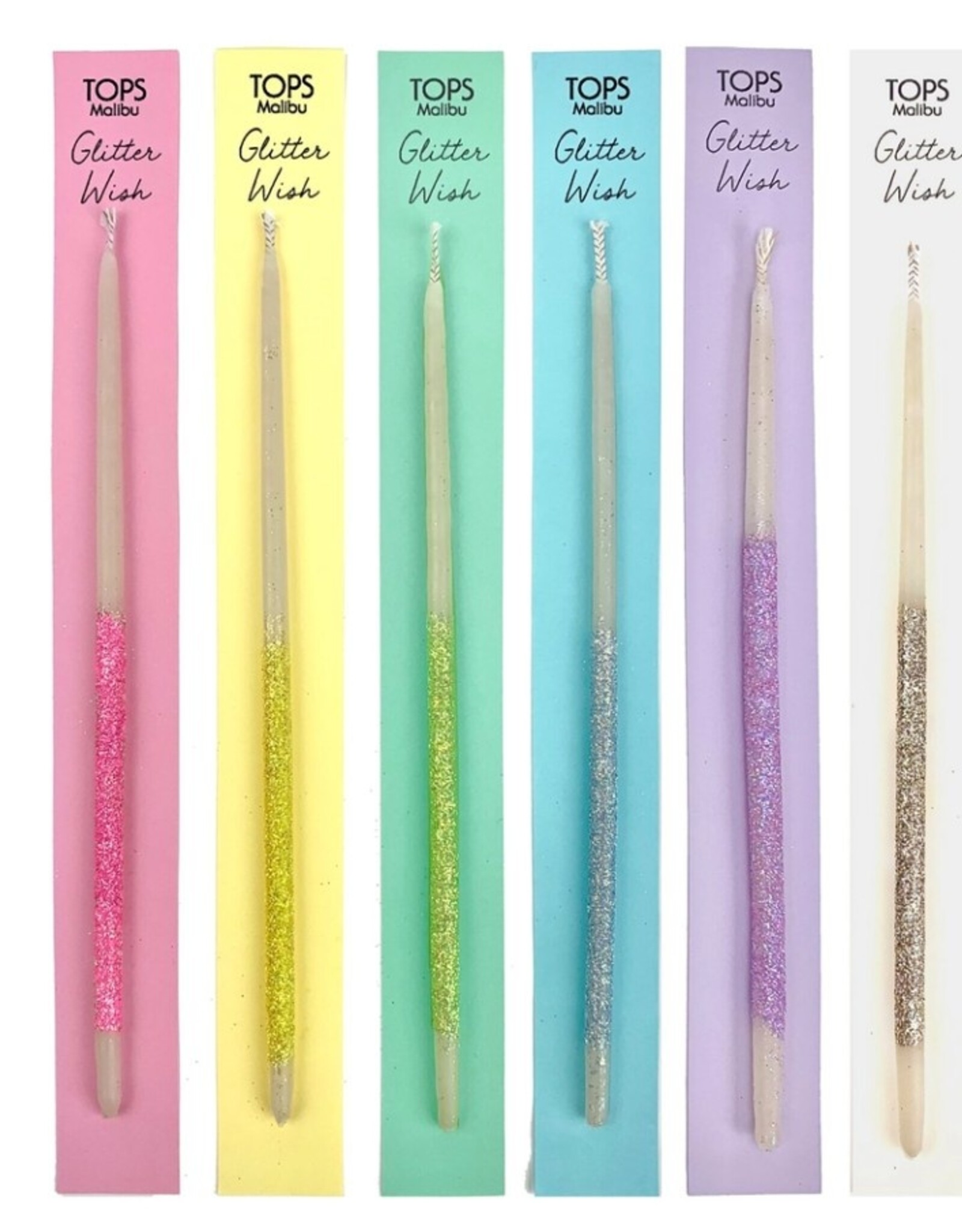 Glitter Wish 6" Beeswax Candles - Multi-Color